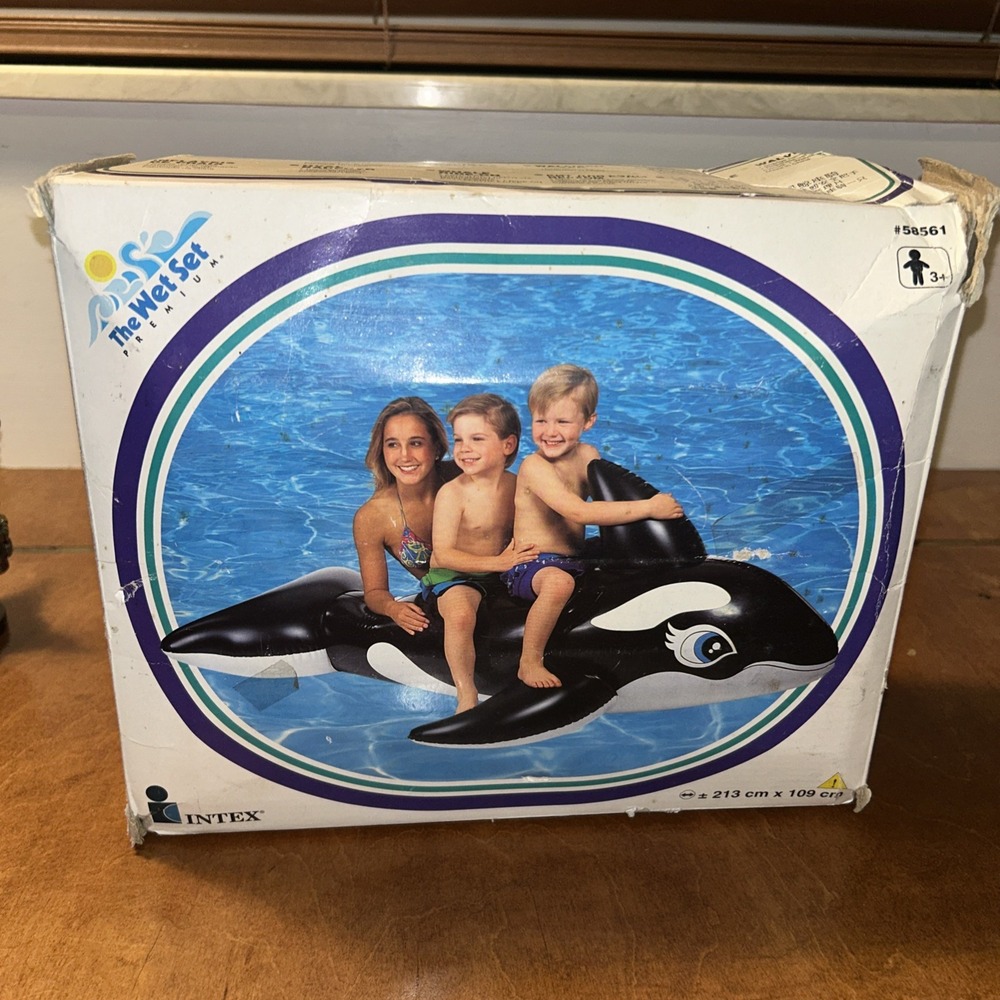 Vintage 1997 Intex The Wet Set # 58561 Inflatable Whale Ride-On Open Box